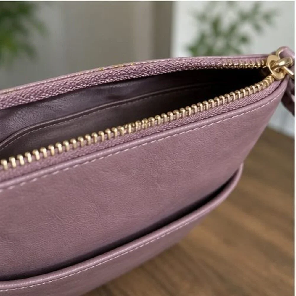 Burgundy Nylon Crossbody Bag
